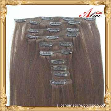 Top quality double drawn 160g clip in hair extension